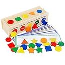 Acaino Montessori-Spielzeug aus Holz, Farb- und Formsortierbox, geometrisches Blöcke-Matching-Spiel, pädagogisches Spielzeug für Kinder Kleinkinder 1-4 Jahre