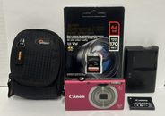 Paquete de cámara digital Canon PowerShot A2300 16,0 MP ROSA con tarjeta de memoria SD PROBADA
