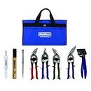 MIDWEST BUILDING Tool Kit - 8 Piece Set Includes Aviation Snips with Siding Tools & Bag - MWT-BULDKIT02