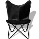 Black Handmade Leather Butterfly Chair Living Room Chairs Office chair
