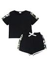 Savlot Girl Tractsuit Summer Clothes Short Sleeve T Shirt with Shorts Pants 2 Pieces Sport Outfit Crop Top Tracksuit Shorts Set