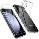 Funda + 2X Vidrio Protector para Samsung Galaxy S23 FE 5G Lámina Blindada Estuche de Pantalla Completa