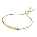 Michael Kors Women's Stainless Steel Gold-Tone Slider Bracelet with Crystal Accents, Stainless Steel