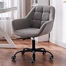 Modern Faux Leather Computer Chair,Mid Back Soft Ergonomic with Arms,Swivel and Adjustable Height Swivel Chair,for Home Office(41x43x51cm(16x16x20in), GrayA)