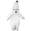 Arokibui Inflatable White Polar Bear Costume Funny Blow up Animal Costumes Cosplay Party Christmas Halloween Costume