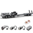 Technology Military car Building Blocks, Remote Control Truck Large Toy, Army Crane Model with 2 x PFL s, 1450 Pieces Clamping Blocks Compatible with Lego