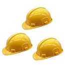 SAFEDOT SDH-401 Nape Safety Helmet with Ratchet Adjustment & 6 Point Cradle Construction Worker HDPE Hat Personal Protective Equipment (3 Pcs)