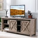 58" Farmhouse TV Stand, Wooden Entertainment Center Console Cabinet for 65" TV