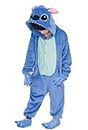 SENSERISE Adult Child Unisex Stitch Onesie Unicorn Pajamas Animal Cosplay Costume Sleepwear, Blue Kid, 6 Years