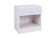 Home Source High Gloss Ottawa Caspian White / White Bedside Cabinet Only