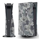 Face Plates Cover Skins Shell Panels for PS5 Disc Edition Console, Accessories for Playstation 5 Protective Faceplates (Gray Camouflage)