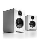 Audioengine A2+ Wireless Bluetooth Computer Speakers - 60W Bluetooth Speaker System for Home, Studio, Gaming with aptX Bluetooth, AUX and USB DAC | Streaming Audio System (White, Pair)