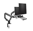 LIONS HEAD Monitor Stand with Laptop Tray Long Pole Stand, Mount 24in to 32in Monitor with Adjustable Laptop Tray - Ergonomic Design Weight Support 9 kg Stand Weight 6 kg (High Range Model)