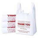 SheerDelight Plastic Bags, 300 Count Thank You Bags, Plastic Bags With Handles For Shopping, Grocery, Plastic Bags For Small Business (11"x 6"x 21"), Recyclable T Shirt Bags, White Plastic Bag, White,