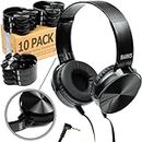 Barks Classroom Headphones (10 Pack): On-Ear Premium Student Bulk Headphones: Perfect for Kids, Grades K-12, Schools & for Class Sets (Great Value, Durable, Noise Reducing, Comfortable, Easy-to-Clean)
