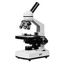 OPTICON - Mikroskop Genius I Vergrößerung 100x-1000x I mit 3 Objektiven 4X, 10x und 40x I Austauschbar Weitwinkelokular x10 I Professionelle Doppelbasistabelle I Umfangreichem Zubehör