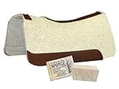 5 Star Equine Products Saddle Pad - 7/8" Thick Western Contoured Natural Pad 30" x 30" Wool Saddle Blanket