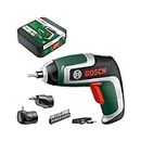 Bosch Home and Garden Compact Cordless Screwdriver IXO (7th Generation; 3.6V; 2.0Ah; 5.5Nm; Set incl. Angle-Screw and Off-Set Angle Attachments; with Micro-USB Cable; in Storage Box)