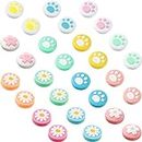 28 Pieces Replacement Cute Cat Paw and Flower Design Thumb Grip Caps Thumb Grips Analog Soft Silicone Stick Cover Joystick Cap Cover Compatible with Nintendo Switch, Switch Lite Joy-Con Controller