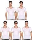 VIP Supreme Men's Cotton Half Sleeves Vest -Set of 5 (White_Supreme_100_RNS)
