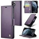 ELEPIK for iPhone 11 Pro Max Case with Card Holder, Kickstand [3 Card Holder + 1 Cash Slot] [for Women & Men] [Durable PU Leather] Magnetic Wallet Phone Cover for iPhone 11 Pro Max, Fashion Purple