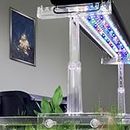 driamor Aquarium Light Holder Adjustable, Clear Acrylic Fish Tank LED Light Riser Stand Aquarium Lamp Brackets Kit 2pcs Transparent Support for Width 2.34-4.7 Inches Light with Extendable Bracket