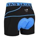 BALEAF Mens Cycling Shorts 4D Padded Mountain Bike Underwear Riding Breathable Bicycle Undershorts Blue L