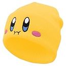 JILANI HANDICRAFT Kid-by Beanie Cute Anime Hat Kawaii Accessories Beanie Slouchy Embroided Face Knit Hats for Adult, Yellow, Medium/One size