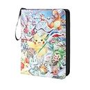 Card Binder for Pokemon Cards Holder 4-Pocket, Trading Binders for Card Games Collection Case Book Fits 440 Cards With 55 Removable Sleeves Display Storage Carrying Case