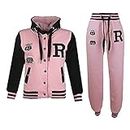 A2Z 4 Kids Unisex Girls Boys Baseball Tracksuit Hoodie with Joggers - T.S Baseball Fox Baby Pink 9-10