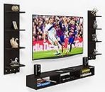 Madhuran Ridhi Engineered Wood Wall Mounted Tv Entertainment Units Large with Key Holder for Upto 55 Inch (Wenge) Home Decorative Items Living Room Bedroom Wall Mount Stand
