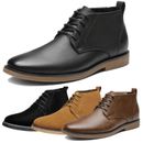 Men's Chukka Boots Suede Leather Lace Up Ankle Oxford Dress Boots