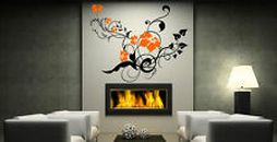 Swirly Vine Wall Sticker Flowers Large Vinyl Removable Decal for Living Room Art