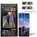 HZLCWP For Samsung Galaxy S10 Tempered Glass Screen Protector + Camera Lens Protectors, [3D Glass] Fingerprint unlock Full Coverage Screen Protector