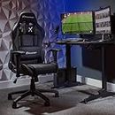 X-Rocker Agility Compact Gaming Chair for Juniors, Height Adjustable PC Racing Gaming Chair for Teens & Kids Head & Lumbar Support, Reclining Ergonomic Home Office Desk Chair, Faux Leather BLACK