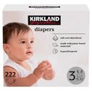 Kirkland Diapers Size 3 (16-28 lb/7-13 kg) 222 Ct Hypoallergenic Disposable Soft