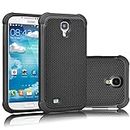 Galaxy S4 Case, Tekcoo(TM) [Tmajor Series] [Black/Black] Shock Absorbing Hybrid Rubber Plastic Impact Defender Rugged Slim Hard Case Cover Shell for Samsung Galaxy S4 S IV I9500 GS4 All Carriers