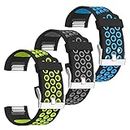 SKYLET Compatible with Fitbit Charge 2 Bands for Men Women, 3 Pack Sport Breathable Silicone Rubber Replacement Wristband Straps Compatible with Fitbit Charge 2 Watch Bands for Women Men