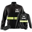 YOWESHOP High Visibility Reflective Workwear Light and thin Safety Jackets Customize Your Logo (2XL, Black - style 1)