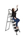 Parasnath Black Diamond Ladder 7 Step Heavy Folding Step Ladder with Wide Step 7.3 FT Ladder Made in India