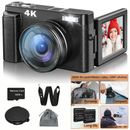 Digital Cameras for Photography 4K 48MP Vlogging Camera 16X Digital Zoom 3.0" in