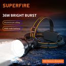 SUPERFIRE Brightest Headlamps USB Rechargerable Flashlight Torch Camping Outdoor