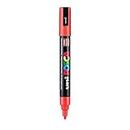 UNI-BALL Posca 5M 1.8-2.5 mm Bullet Shaped Paint Marker Pen | Reversible & Washable Tips | For Rocks Painting, Fabric, Wood, Canvas, Ceramic, Scrapbooking, DIY Crafts | Orange Ink, Pack of 1