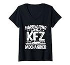 Womens Nachwuchs KFZ Mechaniker Kinder Werkstatt Werkzeug Auto V-Neck T-Shirt