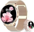 niolina Smartwatch Damen mit Telefonfunktion, 1.32 Zoll HD Voll Touchscreen Armbanduhr Uhr mit Pulsmesser Schlafmonitor Schrittzähler 20 Sportmodi Sport Fitness Tracker für Android iOS,Roségold