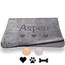 Custom Catch Personalized Dog Blanket - Gray or Beige - Large
