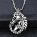 Women's Fashion Jewelry Silver Horse Horseshoe Pendant Necklace 497