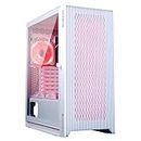 ZEBRONICS Glass Raptor Mid-Tower Premium Gaming Cabinet Eatx/ATX/Matx, 3X 120Mm Front + 2X 120Mm Bottom Fan + 1X 120Mm Rear Fan, Argb Inner Glow, RGB Led Control, (White)