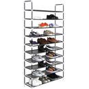 Adjustable Shoe Rack Organizer Storage Shoe Shelves 10 Tier 50 Pair FreeStanding