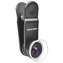 Adcom 12x/24x Macro Mobile Phone Camera Lens with Lens Hood - Compatible with All iPhone & Android Smartphones (Black)